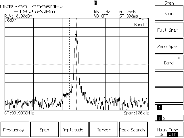 HP8657D　100MHzスペクトラム