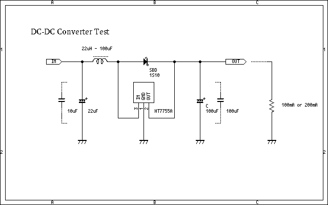 DC-DCコンバータテスト回路図