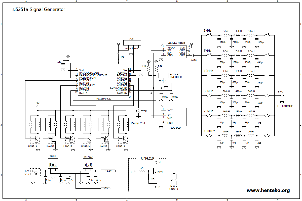 si5351aシグナルジェネレーター回路図