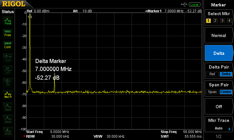 7MHz-QRP-CWトランシーバースプリアス