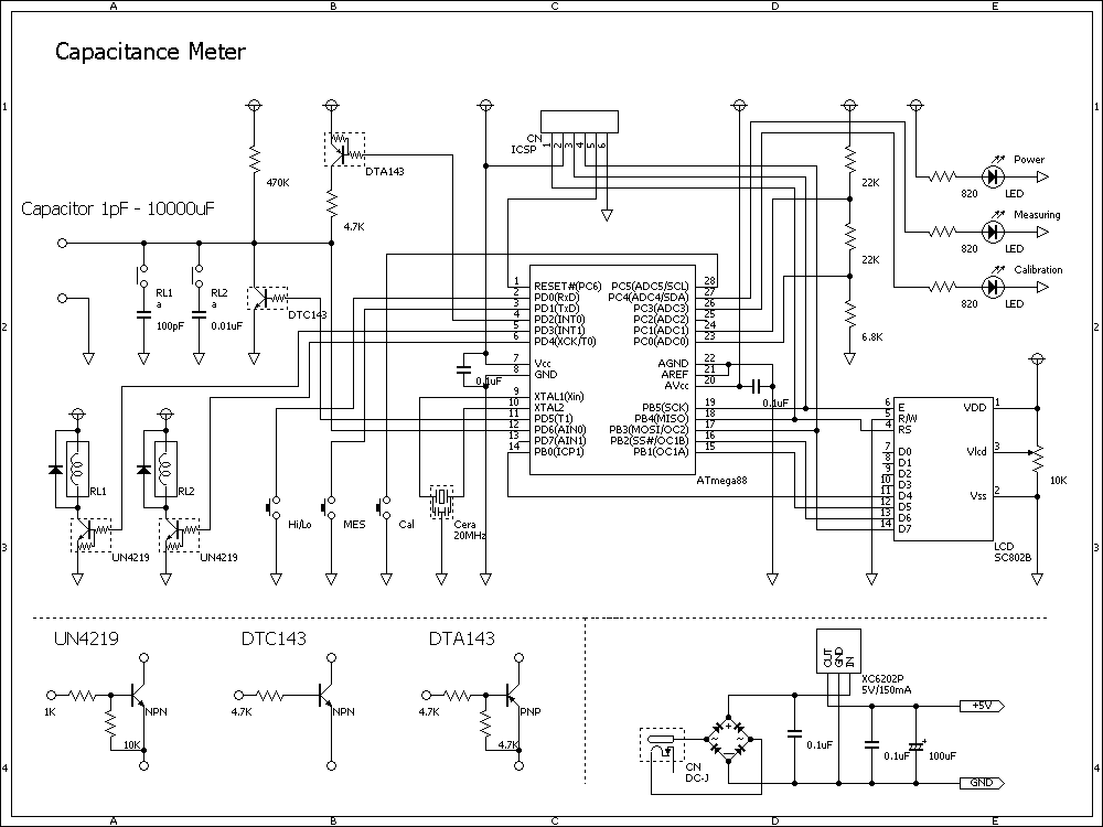 コンデンサー容量計回路図