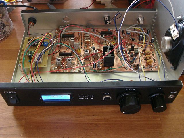 DDS-VFO　7MHz-QRP-CWトランシーバー内部