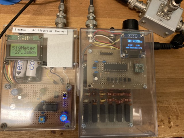 si5351aシグナルジェネレーターと電界強度計によるリターンロス測定