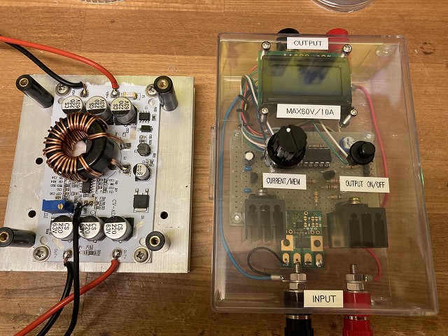 DC-DCコンバーターとINA228電圧・電流モニター外観