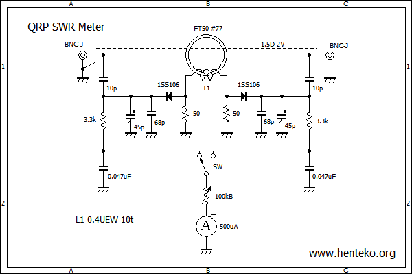 QRP-SWRメーター回路図