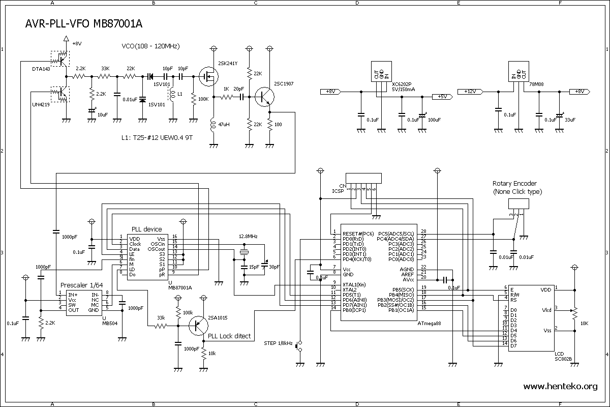 MB87001A　PLL-VFO回路図