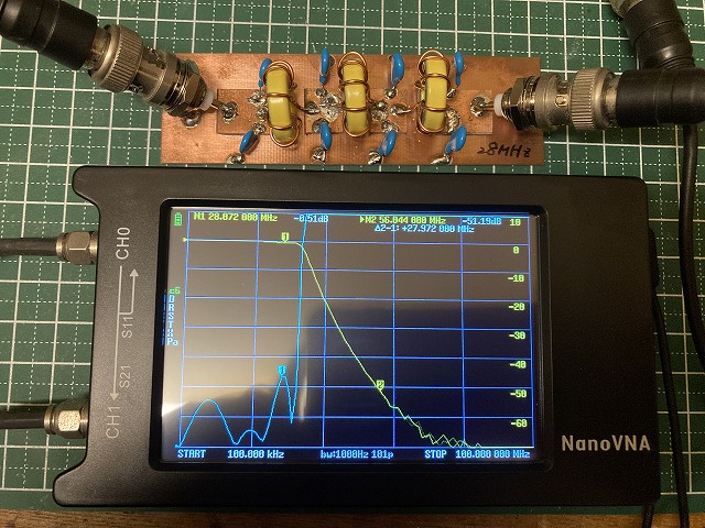 NanoVNAでLPF測定