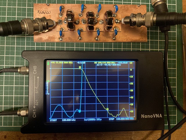 NanoVNAでLPF測定
