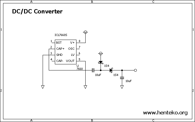 ICL7660(MAX1044)+チャージポンプ方式DC-DCコンバーター