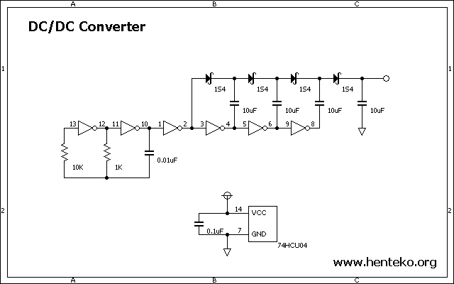 CMOSインバーターでチャージポンプ式DC-DCコンバーター