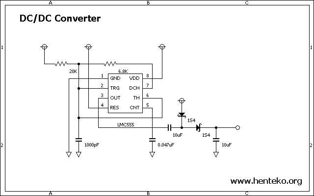 タイマーICによるチャージポンプ式DC-DCコンバーター