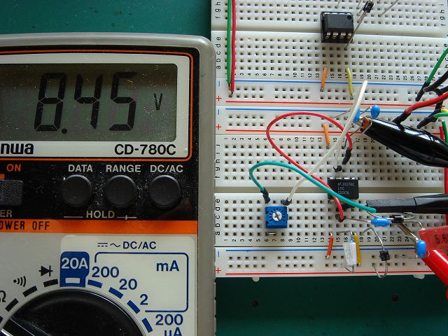 チャージポンプ方式DC-DCコンバーター（5V→9V）の実験