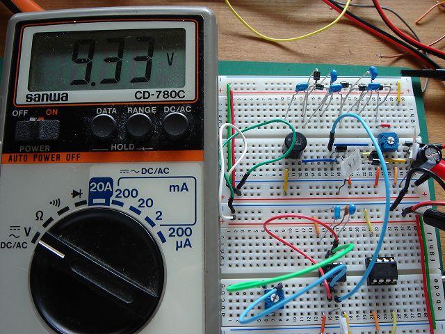 チャージポンプ方式DC-DCコンバーター（3V→9V）の実験