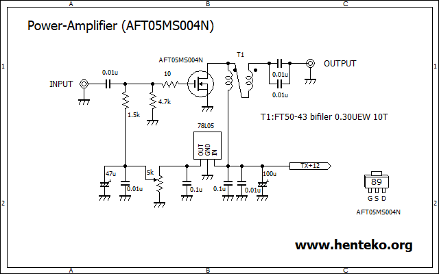 AFT05MS004N RFリニアアンプ回路図
